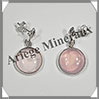 QUARTZ ROSE- Boucles d'Oreilles Argent - Rond - Clou - Diamtre : 15 mm - W001 Brsil