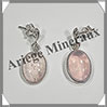 QUARTZ ROSE- Boucles d'Oreilles Argent - Ovale - Clou - 15x10 mm - W002 Brsil