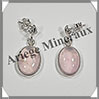 QUARTZ ROSE- Boucles d'Oreilles Argent - Ovale - Clou - 15x10 mm - W003 Brsil