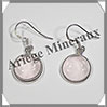 QUARTZ ROSE- Boucles d'Oreilles Argent - Rond - Hameon - Diamtre : 14 mm - W006 Brsil