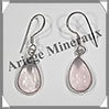 QUARTZ ROSE- Boucles d'Oreilles Argent - Goutte - Hameon - 15x10 mm - W010 Brsil