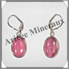 RHODOCHROSITE - Boucles d'Oreilles Argent - Ovale - Dormeuse - 18x10 mm - W002 Argentine