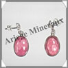 RHODOCHROSITE - Boucles d'Oreilles Argent - Ovale - Clou - 18x10 mm - W003 Argentine