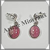 RHODOCHROSITE - Boucles d'Oreilles Argent - Ovale - Clou - 9x10 mm - W004 Argentine