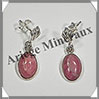 RHODOCHROSITE - Boucles d'Oreilles Argent - Ovale - Clou - 8x10 mm - W005 Argentine