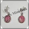 RHODOCHROSITE - Boucles d'Oreilles Argent - Ovale - Clou - 9x10 mm - W006 Argentine