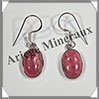 RHODOCHROSITE - Boucles d'Oreilles Argent - Ovale - Hameon - 15x10 mm - W008 Argentine