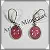 RHODOCHROSITE - Boucles d'Oreilles Argent - Ovale - Dormeuse Ferme - 12x10 mm - W010 Argentine