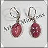 RHODOCHROSITE - Boucles d'Oreilles Argent - Ovale - Dormeuse Ferme - 15x10 mm - W011 Argentine