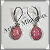 RHODOCHROSITE - Boucles d'Oreilles Argent - Ovale - Dormeuse Ferme - 12x8 mm - W012 Argentine