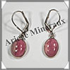RHODOCHROSITE - Boucles d'Oreilles Argent - Ovale - Dormeuse Ferme - 12x8 mm - W013 Argentine