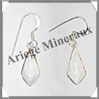 SPECTROLITE (Pierre de Lune Bleue) - Boucles d'Oreilles Argent - Losange Facet - Hameon - 20x10 mm - P002 Brsil