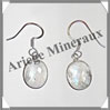 SPECTROLITE (Pierre de Lune Bleue) - Boucles d'Oreilles Argent - Ovale Facet - Hameon - 15x10 mm - P004 Brsil