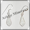 SPECTROLITE (Pierre de Lune Bleue) - Boucles d'Oreilles Argent - Losange Facet - Hameon - 20x10 mm - P012 Brsil