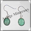 TURQUOISE - Boucles d'Oreilles Argent - Ovale - Hameon - 15x10 mm - P001 USA