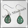 TURQUOISE - Boucles d'Oreilles Argent - Goutte - Hameon - 20x15 mm - P003 USA