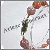 AGATE AFRICAINE - Bracelet Perles 10 mm - 20 cm - C002