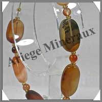 AGATE du BRESIL - Bracelet Compos : Ovales 10x16 mm - 21 cm - C001