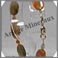 AGATE du BRESIL - Bracelet Compos : Ovales 10x16 mm - 21 cm - C001