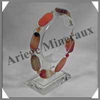 AGATE du BRESIL - Bracelet Compos : Ovales 10x16 mm - 21 cm - C003
