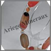 AGATE du BRESIL - Bracelet Compos : Ovales 10x16 mm - 21 cm - C003
