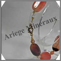 AGATE du BRESIL - Bracelet Compos : Ovales 10x16 mm - 21 cm - C003