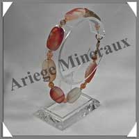 AGATE du BRESIL - Bracelet Compos : Ovales 10x16 mm - 20 cm - C004