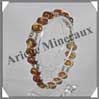 AMBRE - Bracelet Argent - 18 Cabochons Ovales - Caramel Clair - C002 Baltique
