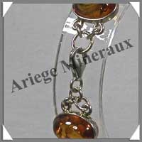 AMBRE - Bracelet Argent - 18 Cabochons Ovales - Caramel Clair - C002