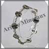 AMBRE - Bracelet Argent - 9 Cabochons Rectangulaires - Vert - C004 Baltique