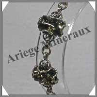 AMBRE - Bracelet Argent - 9 Cabochons Rectangulaires - Vert - C004