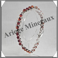 AMBRE - Bracelet Argent - 26 Cabochons en Losange - Caramel - C009