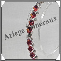 AMBRE - Bracelet Argent - 26 Cabochons en Losange - Caramel - C009