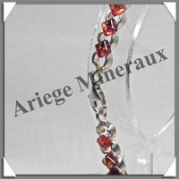 AMBRE - Bracelet Argent - 26 Cabochons en Losange - Caramel - C009