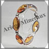 AMBRE - Bracelet Argent - 6 Cabochons Ovales - Caramel Clair - C013 Baltique