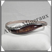 AMBRE - Bracelet Argent - 1 Cabochon - Bronze - C014