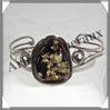 AMBRE - Bracelet Argent - 1 Cabochon - Vert - C015 Baltique
