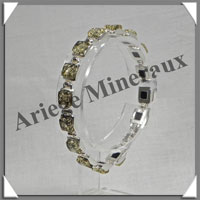 AMBRE - Bracelet Argent - 15 Cabochons Carrs - Vert - 18 cm - L001