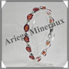 AMBRE - Bracelet Argent - 12 Cabochons Ovales - Caramel - 19 cm - L002 Baltique
