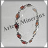 AMBRE - Bracelet Argent - 10 Cabochons Ovales - Caramel - 19 cm - L004 Baltique