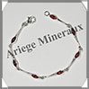 AMBRE - Bracelet Argent - 7 Cabochons Ovales - Caramel Fonc - 17,5 cm - L006 Baltique