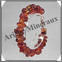 AMBRE - Bracelet Baroque - Caramel - Gros Morceaux - 18 cm - Fermoir Dor - M