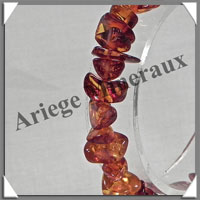 AMBRE - Bracelet Baroque - Caramel - Avec Nugget de 20 mm - 18 cm - L