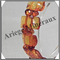 AMBRE - Bracelet Compos - Caramel - 16 Barrettes et Perles Baroques - 18 cm - L006