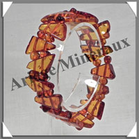 AMBRE - Bracelet Compos - Caramel - 16 Barrettes et Perles Baroques - 18 cm - L007
