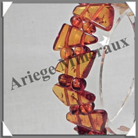 AMBRE - Bracelet Compos - Caramel - 16 Barrettes et Perles Baroques - 18 cm - L007