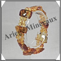 AMBRE - Bracelet Compos - Bicolore - 10 Barrettes et Perles Baroques - 18 cm - L008