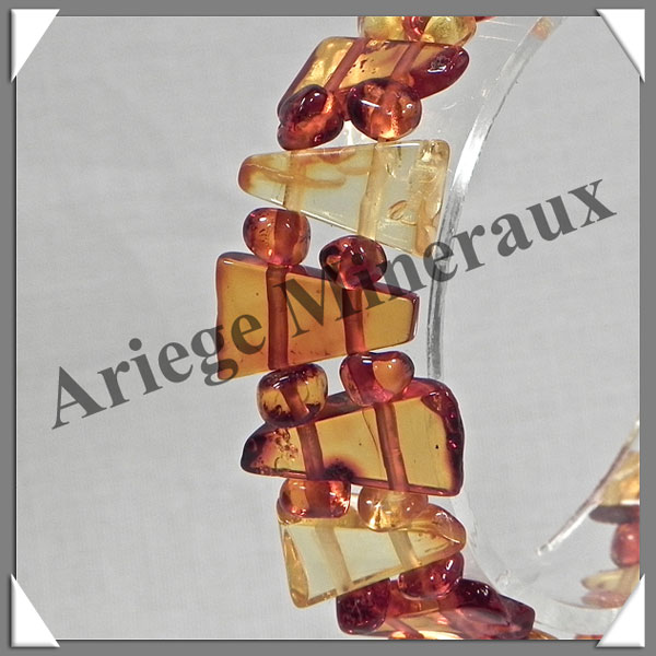 AMBRE - Bracelet Compos - Bicolore - 21 Barrettes et Perles Baroques - 18 cm - L009