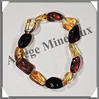 AMBRE - Bracelet Baroque - Bicolore - Nuggets de 15   20 mm - 18 cm - L001