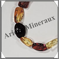 AMBRE - Bracelet Baroque - Bicolore - Nuggets de 15   20 mm - 18 cm - L001